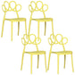 Minimalist Plastic Dining Armless Chair Open Back Dining Side Chair Yellow 4 Piece Set Clearhalo 'Dining Chairs' 'Dining Tables & Seating' 'dining_chair' 'furn' 'furn_dining_chair' 'Furniture' 'furniture_dining_chair' 'Kitchen & Dining Furniture' 4900918