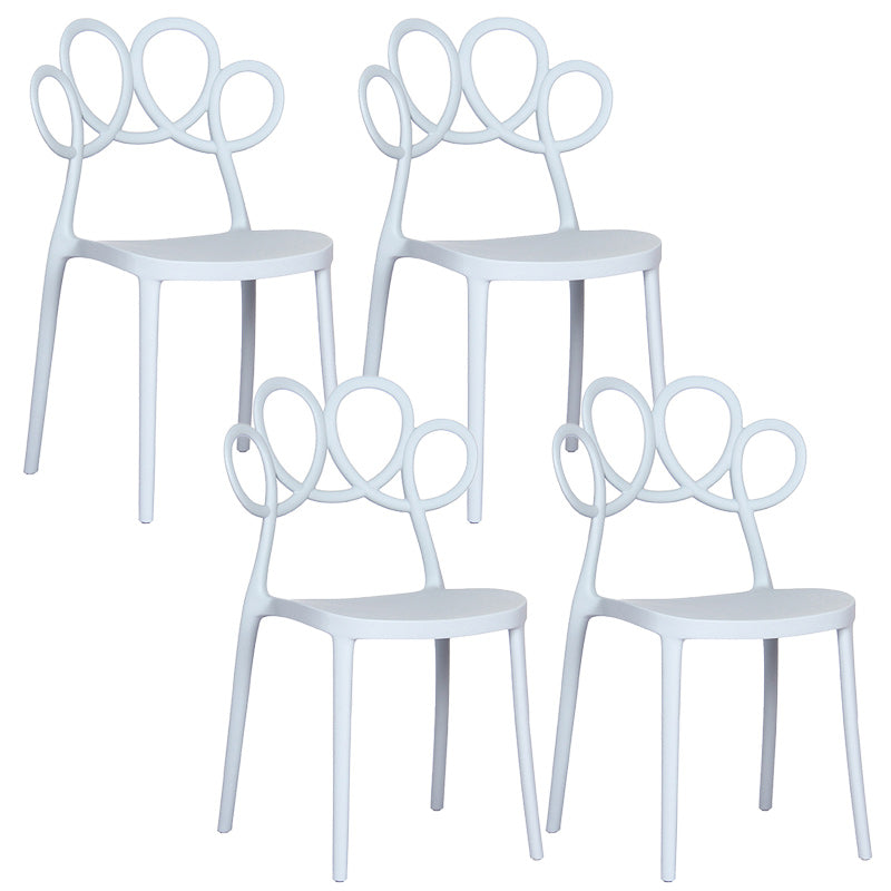 Minimalist Plastic Dining Armless Chair Open Back Dining Side Chair Blue 4 Piece Set Clearhalo 'Dining Chairs' 'Dining Tables & Seating' 'dining_chair' 'furn' 'furn_dining_chair' 'Furniture' 'furniture_dining_chair' 'Kitchen & Dining Furniture' 4900920