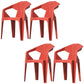 Modern Style Chair Dining Arm Chairs for Kitchen with Plastic Legs Red 4 Piece Set Clearhalo 'Dining Chairs' 'Dining Tables & Seating' 'dining_chair' 'furn' 'furn_dining_chair' 'Furniture' 'furniture_dining_chair' 'Kitchen & Dining Furniture' 4900927