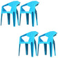 Modern Style Chair Dining Arm Chairs for Kitchen with Plastic Legs Sky Blue 4 Piece Set Clearhalo 'Dining Chairs' 'Dining Tables & Seating' 'dining_chair' 'furn' 'furn_dining_chair' 'Furniture' 'furniture_dining_chair' 'Kitchen & Dining Furniture' 4900928