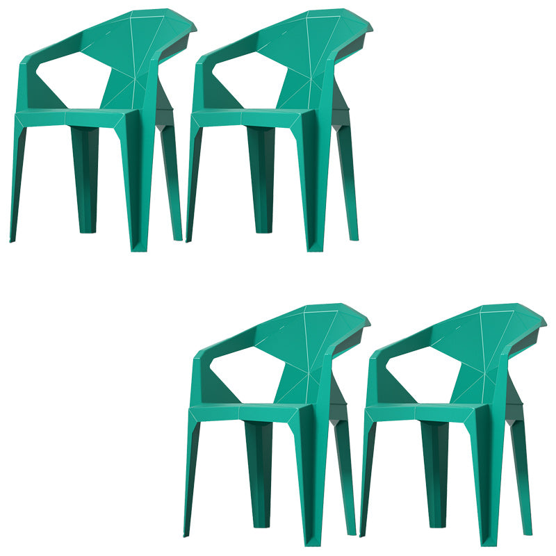 Modern Style Chair Dining Arm Chairs for Kitchen with Plastic Legs Blackish Green 4 Piece Set Clearhalo 'Dining Chairs' 'Dining Tables & Seating' 'dining_chair' 'furn' 'furn_dining_chair' 'Furniture' 'furniture_dining_chair' 'Kitchen & Dining Furniture' 4900934