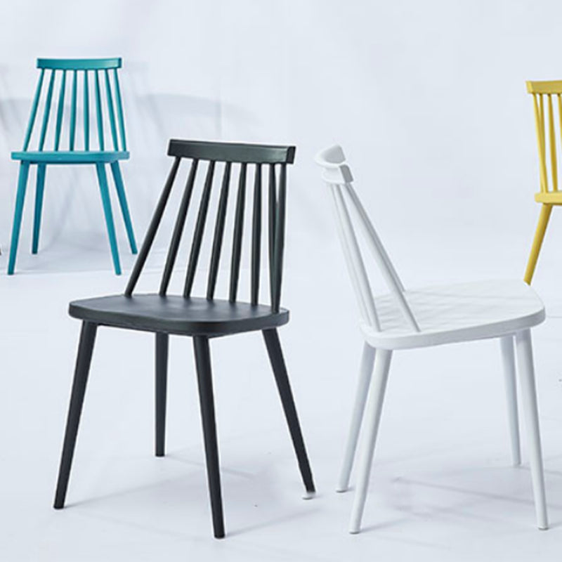 Scandinavian Slat Back Side Chair for Home Plastic Dining Armless Chair Clearhalo 'Dining Chairs' 'Dining Tables & Seating' 'dining_chair' 'furn' 'furn_dining_chair' 'Furniture' 'furniture_dining_chair' 'Kitchen & Dining Furniture' 4900948
