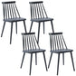 Scandinavian Slat Back Side Chair for Home Plastic Dining Armless Chair Black 4 Piece Set Clearhalo 'Dining Chairs' 'Dining Tables & Seating' 'dining_chair' 'furn' 'furn_dining_chair' 'Furniture' 'furniture_dining_chair' 'Kitchen & Dining Furniture' 4900949