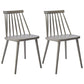 Scandinavian Slat Back Side Chair for Home Plastic Dining Armless Chair Dark Gray 2 Piece Set Clearhalo 'Dining Chairs' 'Dining Tables & Seating' 'dining_chair' 'furn' 'furn_dining_chair' 'Furniture' 'furniture_dining_chair' 'Kitchen & Dining Furniture' 4900950