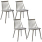 Scandinavian Slat Back Side Chair for Home Plastic Dining Armless Chair Dark Gray 4 Piece Set Clearhalo 'Dining Chairs' 'Dining Tables & Seating' 'dining_chair' 'furn' 'furn_dining_chair' 'Furniture' 'furniture_dining_chair' 'Kitchen & Dining Furniture' 4900952