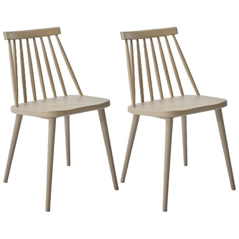 Scandinavian Slat Back Side Chair for Home Plastic Dining Armless Chair Light Gray 2 Piece Set Clearhalo 'Dining Chairs' 'Dining Tables & Seating' 'dining_chair' 'furn' 'furn_dining_chair' 'Furniture' 'furniture_dining_chair' 'Kitchen & Dining Furniture' 4900954