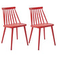 Scandinavian Slat Back Side Chair for Home Plastic Dining Armless Chair Red 2 Piece Set Clearhalo 'Dining Chairs' 'Dining Tables & Seating' 'dining_chair' 'furn' 'furn_dining_chair' 'Furniture' 'furniture_dining_chair' 'Kitchen & Dining Furniture' 4900962