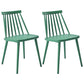 Scandinavian Slat Back Side Chair for Home Plastic Dining Armless Chair Green 2 Piece Set Clearhalo 'Dining Chairs' 'Dining Tables & Seating' 'dining_chair' 'furn' 'furn_dining_chair' 'Furniture' 'furniture_dining_chair' 'Kitchen & Dining Furniture' 4900971