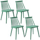 Scandinavian Slat Back Side Chair for Home Plastic Dining Armless Chair Green 4 Piece Set Clearhalo 'Dining Chairs' 'Dining Tables & Seating' 'dining_chair' 'furn' 'furn_dining_chair' 'Furniture' 'furniture_dining_chair' 'Kitchen & Dining Furniture' 4900972