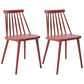 Scandinavian Slat Back Side Chair for Home Plastic Dining Armless Chair Burgundy 2 Piece Set Clearhalo 'Dining Chairs' 'Dining Tables & Seating' 'dining_chair' 'furn' 'furn_dining_chair' 'Furniture' 'furniture_dining_chair' 'Kitchen & Dining Furniture' 4900973