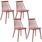 Scandinavian Slat Back Side Chair for Home Plastic Dining Armless Chair Burgundy 4 Piece Set Clearhalo 'Dining Chairs' 'Dining Tables & Seating' 'dining_chair' 'furn' 'furn_dining_chair' 'Furniture' 'furniture_dining_chair' 'Kitchen & Dining Furniture' 4900974