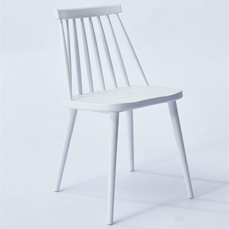 Scandinavian Slat Back Side Chair for Home Plastic Dining Armless Chair White 1 Piece Clearhalo 'Dining Chairs' 'Dining Tables & Seating' 'dining_chair' 'furn' 'furn_dining_chair' 'Furniture' 'furniture_dining_chair' 'Kitchen & Dining Furniture' 4900980