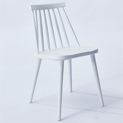 Scandinavian Slat Back Side Chair for Home Plastic Dining Armless Chair White 1 Piece Clearhalo 'Dining Chairs' 'Dining Tables & Seating' 'dining_chair' 'furn' 'furn_dining_chair' 'Furniture' 'furniture_dining_chair' 'Kitchen & Dining Furniture' 4900980