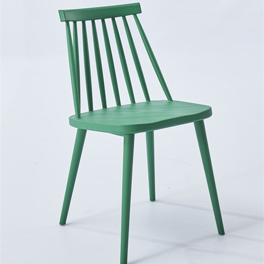 Scandinavian Slat Back Side Chair for Home Plastic Dining Armless Chair Green 1 Piece Clearhalo 'Dining Chairs' 'Dining Tables & Seating' 'dining_chair' 'furn' 'furn_dining_chair' 'Furniture' 'furniture_dining_chair' 'Kitchen & Dining Furniture' 4900982