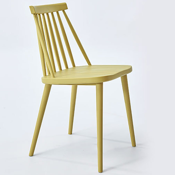 Scandinavian Slat Back Side Chair for Home Plastic Dining Armless Chair Yellow 1 Piece Clearhalo 'Dining Chairs' 'Dining Tables & Seating' 'dining_chair' 'furn' 'furn_dining_chair' 'Furniture' 'furniture_dining_chair' 'Kitchen & Dining Furniture' 4900983