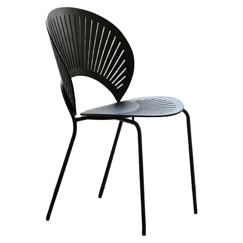 Contemporary Metal Dining Chair Armless Windsor Back Side Chair for Home Use Black 1 Piece Clearhalo 'Dining Chairs' 'Dining Tables & Seating' 'dining_chair' 'furn' 'furn_dining_chair' 'Furniture' 'furniture_dining_chair' 'Kitchen & Dining Furniture' 4900986