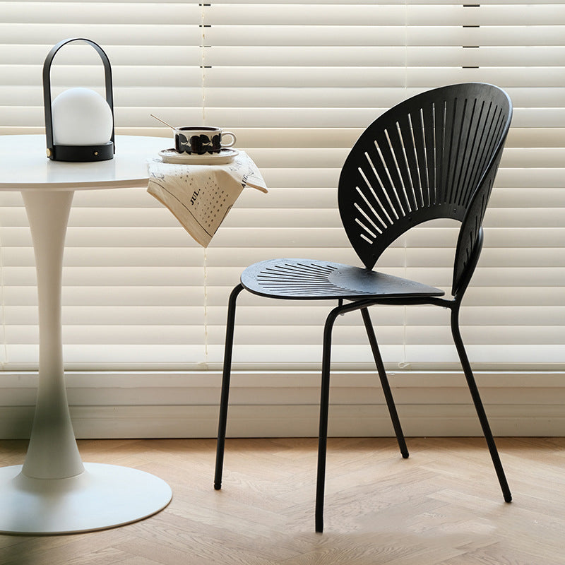 Contemporary Metal Dining Chair Armless Windsor Back Side Chair for Home Use Clearhalo 'Dining Chairs' 'Dining Tables & Seating' 'dining_chair' 'furn' 'furn_dining_chair' 'Furniture' 'furniture_dining_chair' 'Kitchen & Dining Furniture' 4900989