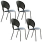 Contemporary Metal Dining Chair Armless Windsor Back Side Chair for Home Use Black 4 Piece Set Clearhalo 'Dining Chairs' 'Dining Tables & Seating' 'dining_chair' 'furn' 'furn_dining_chair' 'Furniture' 'furniture_dining_chair' 'Kitchen & Dining Furniture' 4900990