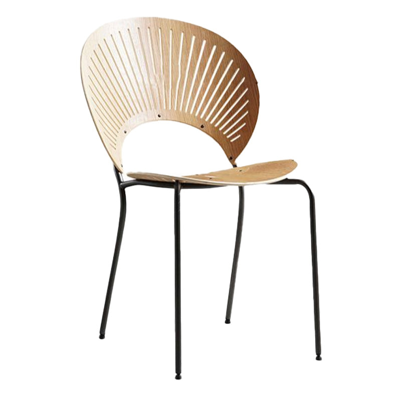 Contemporary Metal Dining Chair Armless Windsor Back Side Chair for Home Use Wood 1 Piece Clearhalo 'Dining Chairs' 'Dining Tables & Seating' 'dining_chair' 'furn' 'furn_dining_chair' 'Furniture' 'furniture_dining_chair' 'Kitchen & Dining Furniture' 4900992