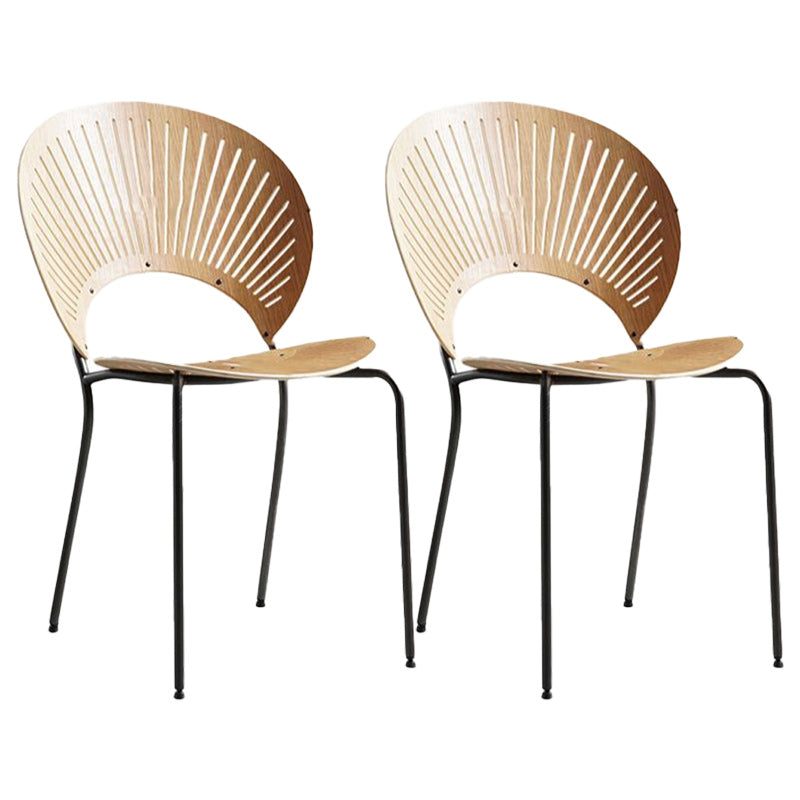 Contemporary Metal Dining Chair Armless Windsor Back Side Chair for Home Use Wood 2 Piece Set Clearhalo 'Dining Chairs' 'Dining Tables & Seating' 'dining_chair' 'furn' 'furn_dining_chair' 'Furniture' 'furniture_dining_chair' 'Kitchen & Dining Furniture' 4900993