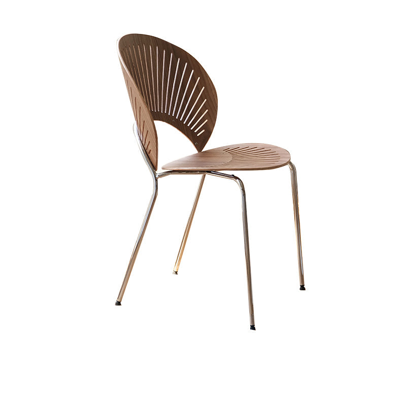 Contemporary Metal Dining Chair Armless Windsor Back Side Chair for Home Use Clearhalo 'Dining Chairs' 'Dining Tables & Seating' 'dining_chair' 'furn' 'furn_dining_chair' 'Furniture' 'furniture_dining_chair' 'Kitchen & Dining Furniture' 4900994