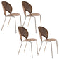 Contemporary Metal Dining Chair Armless Windsor Back Side Chair for Home Use Walnut 4 Piece Set Clearhalo 'Dining Chairs' 'Dining Tables & Seating' 'dining_chair' 'furn' 'furn_dining_chair' 'Furniture' 'furniture_dining_chair' 'Kitchen & Dining Furniture' 4901001