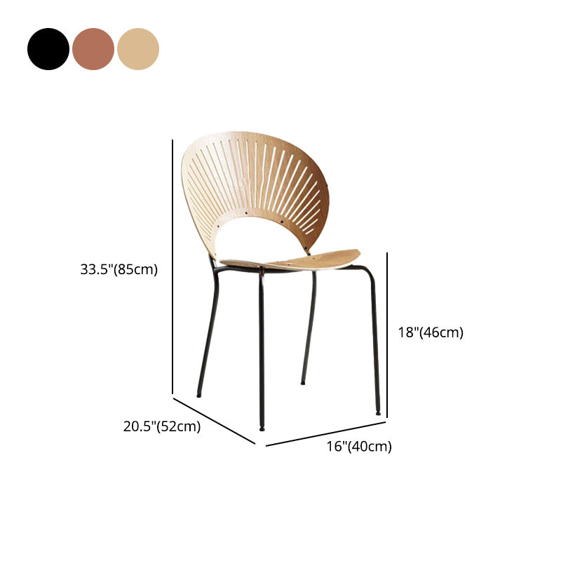 Contemporary Metal Dining Chair Armless Windsor Back Side Chair for Home Use Clearhalo 'Dining Chairs' 'Dining Tables & Seating' 'dining_chair' 'furn' 'furn_dining_chair' 'Furniture' 'furniture_dining_chair' 'Kitchen & Dining Furniture' 4901002
