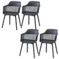 Modern Style Chair Dining Arm Chair for Kitchen with Plastic Legs Black 4 Piece Set Clearhalo 'Dining Chairs' 'Dining Tables & Seating' 'dining_chair' 'furn' 'furn_dining_chair' 'Furniture' 'furniture_dining_chair' 'Kitchen & Dining Furniture' 4901006