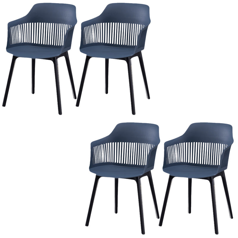 Modern Style Chair Dining Arm Chair for Kitchen with Plastic Legs Blue 4 Piece Set Clearhalo 'Dining Chairs' 'Dining Tables & Seating' 'dining_chair' 'furn' 'furn_dining_chair' 'Furniture' 'furniture_dining_chair' 'Kitchen & Dining Furniture' 4901021