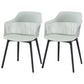 Modern Style Chair Dining Arm Chair for Kitchen with Plastic Legs Green 2 Piece Set Clearhalo 'Dining Chairs' 'Dining Tables & Seating' 'dining_chair' 'furn' 'furn_dining_chair' 'Furniture' 'furniture_dining_chair' 'Kitchen & Dining Furniture' 4901023