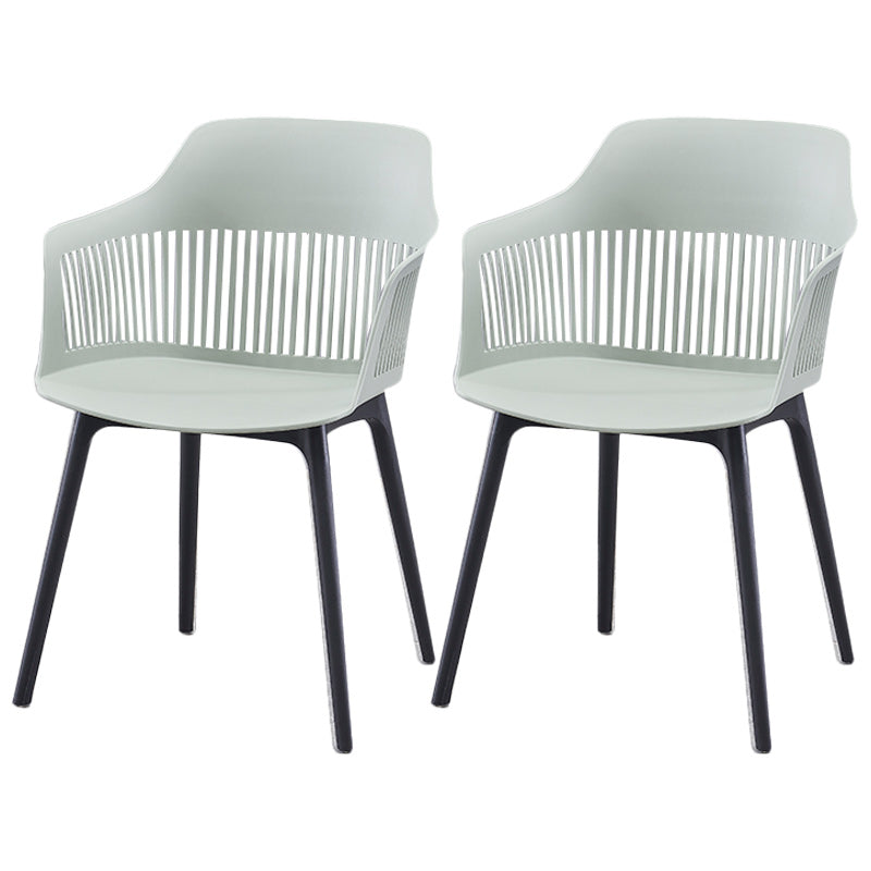 Modern Style Chair Dining Arm Chair for Kitchen with Plastic Legs Green 2 Piece Set Clearhalo 'Dining Chairs' 'Dining Tables & Seating' 'dining_chair' 'furn' 'furn_dining_chair' 'Furniture' 'furniture_dining_chair' 'Kitchen & Dining Furniture' 4901023