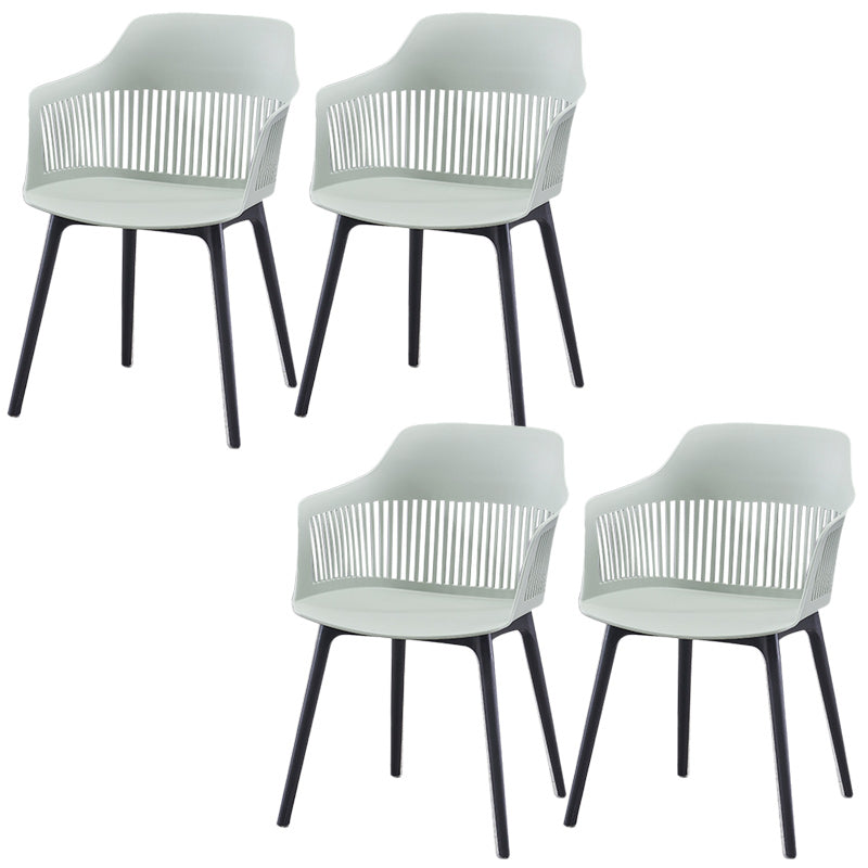 Modern Style Chair Dining Arm Chair for Kitchen with Plastic Legs Green 4 Piece Set Clearhalo 'Dining Chairs' 'Dining Tables & Seating' 'dining_chair' 'furn' 'furn_dining_chair' 'Furniture' 'furniture_dining_chair' 'Kitchen & Dining Furniture' 4901025