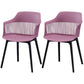 Modern Style Chair Dining Arm Chair for Kitchen with Plastic Legs Purple 2 Piece Set Clearhalo 'Dining Chairs' 'Dining Tables & Seating' 'dining_chair' 'furn' 'furn_dining_chair' 'Furniture' 'furniture_dining_chair' 'Kitchen & Dining Furniture' 4901027