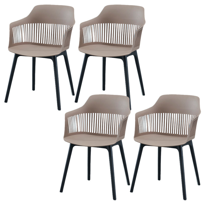Modern Style Chair Dining Arm Chair for Kitchen with Plastic Legs Camel 4 Piece Set Clearhalo 'Dining Chairs' 'Dining Tables & Seating' 'dining_chair' 'furn' 'furn_dining_chair' 'Furniture' 'furniture_dining_chair' 'Kitchen & Dining Furniture' 4901030