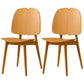 Scandinavian Armless Open Back Dining Side Chairs Plastic Dining Chair Yellow 2 Piece Set Clearhalo 'Dining Chairs' 'Dining Tables & Seating' 'dining_chair' 'furn' 'furn_dining_chair' 'Furniture' 'furniture_dining_chair' 'Kitchen & Dining Furniture' 4901049