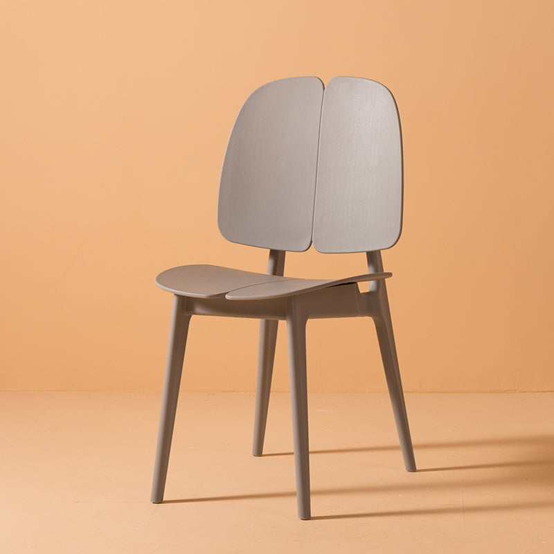 Scandinavian Armless Open Back Dining Side Chairs Plastic Dining Chair Grey 1 Piece Clearhalo 'Dining Chairs' 'Dining Tables & Seating' 'dining_chair' 'furn' 'furn_dining_chair' 'Furniture' 'furniture_dining_chair' 'Kitchen & Dining Furniture' 4901054