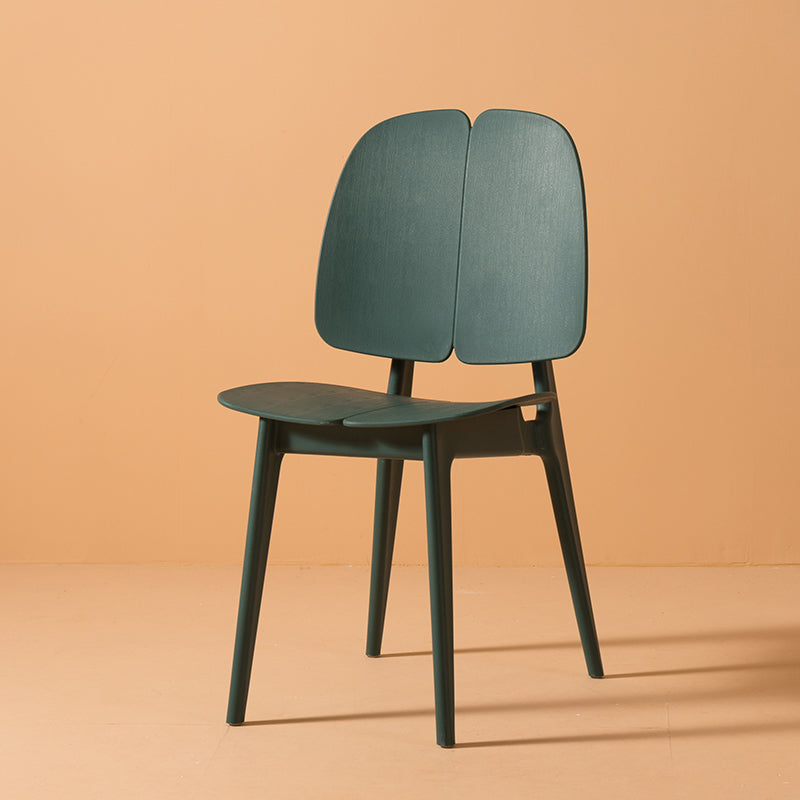 Scandinavian Armless Open Back Dining Side Chairs Plastic Dining Chair Blackish Green 1 Piece Clearhalo 'Dining Chairs' 'Dining Tables & Seating' 'dining_chair' 'furn' 'furn_dining_chair' 'Furniture' 'furniture_dining_chair' 'Kitchen & Dining Furniture' 4901055