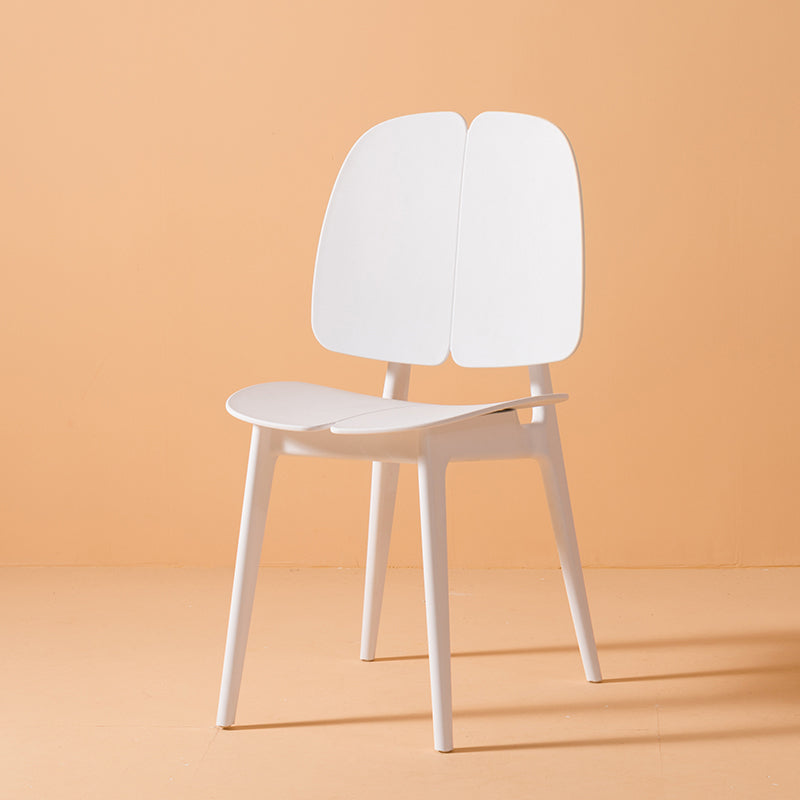 Scandinavian Armless Open Back Dining Side Chairs Plastic Dining Chair White 1 Piece Clearhalo 'Dining Chairs' 'Dining Tables & Seating' 'dining_chair' 'furn' 'furn_dining_chair' 'Furniture' 'furniture_dining_chair' 'Kitchen & Dining Furniture' 4901057