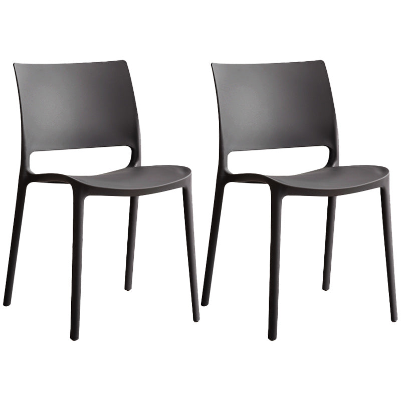 Nordic Chair Dining Armless Chair for Kitchen with Plastic Legs Black 2 Piece Set Clearhalo 'Dining Chairs' 'Dining Tables & Seating' 'dining_chair' 'furn' 'furn_dining_chair' 'Furniture' 'furniture_dining_chair' 'Kitchen & Dining Furniture' 4901061