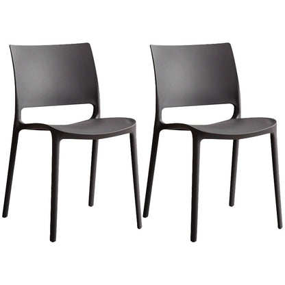 Nordic Chair Dining Armless Chair for Kitchen with Plastic Legs Black 2 Piece Set Clearhalo 'Dining Chairs' 'Dining Tables & Seating' 'dining_chair' 'furn' 'furn_dining_chair' 'Furniture' 'furniture_dining_chair' 'Kitchen & Dining Furniture' 4901061