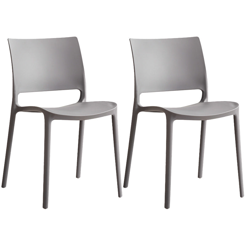 Nordic Chair Dining Armless Chair for Kitchen with Plastic Legs Grey 2 Piece Set Clearhalo 'Dining Chairs' 'Dining Tables & Seating' 'dining_chair' 'furn' 'furn_dining_chair' 'Furniture' 'furniture_dining_chair' 'Kitchen & Dining Furniture' 4901064