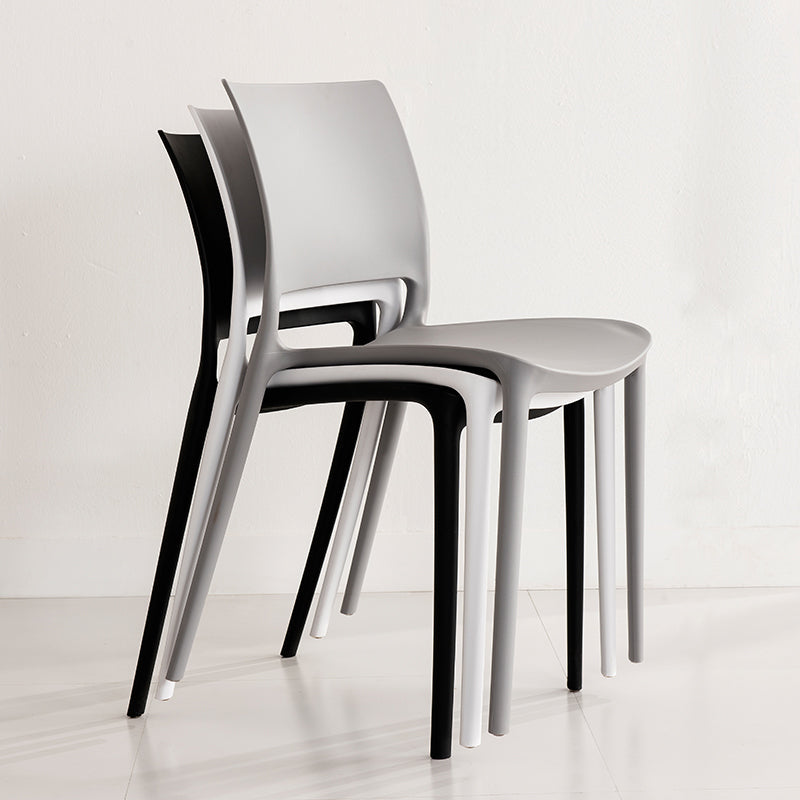 Nordic Chair Dining Armless Chair for Kitchen with Plastic Legs Clearhalo 'Dining Chairs' 'Dining Tables & Seating' 'dining_chair' 'furn' 'furn_dining_chair' 'Furniture' 'furniture_dining_chair' 'Kitchen & Dining Furniture' 4901067