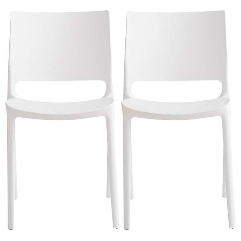 Nordic Chair Dining Armless Chair for Kitchen with Plastic Legs White 2 Piece Set Clearhalo 'Dining Chairs' 'Dining Tables & Seating' 'dining_chair' 'furn' 'furn_dining_chair' 'Furniture' 'furniture_dining_chair' 'Kitchen & Dining Furniture' 4901068