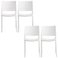 Nordic Chair Dining Armless Chair for Kitchen with Plastic Legs White 4 Piece Set Clearhalo 'Dining Chairs' 'Dining Tables & Seating' 'dining_chair' 'furn' 'furn_dining_chair' 'Furniture' 'furniture_dining_chair' 'Kitchen & Dining Furniture' 4901070