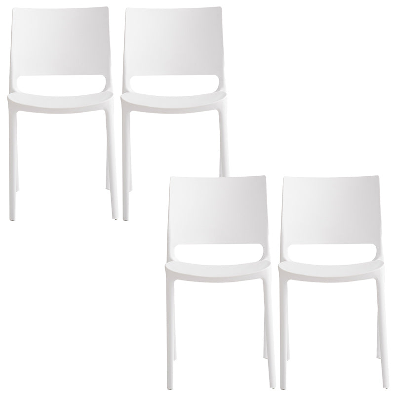Nordic Chair Dining Armless Chair for Kitchen with Plastic Legs White 4 Piece Set Clearhalo 'Dining Chairs' 'Dining Tables & Seating' 'dining_chair' 'furn' 'furn_dining_chair' 'Furniture' 'furniture_dining_chair' 'Kitchen & Dining Furniture' 4901070