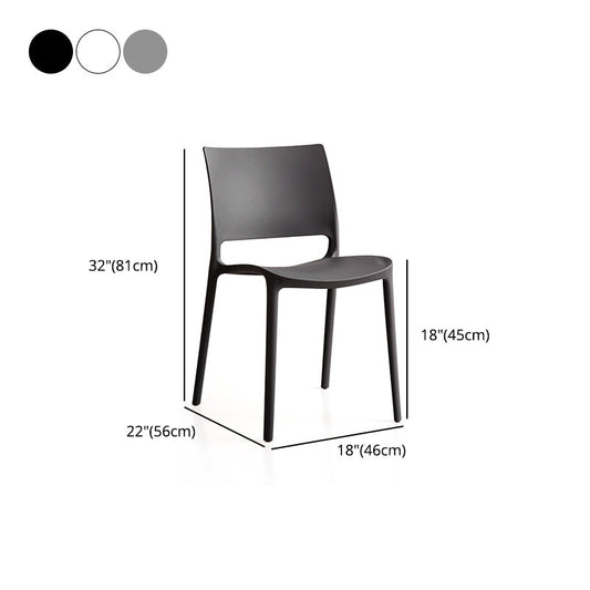 Nordic Chair Dining Armless Chair for Kitchen with Plastic Legs Clearhalo 'Dining Chairs' 'Dining Tables & Seating' 'dining_chair' 'furn' 'furn_dining_chair' 'Furniture' 'furniture_dining_chair' 'Kitchen & Dining Furniture' 4901074