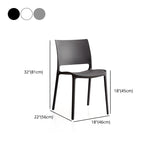 Nordic Chair Dining Armless Chair for Kitchen with Plastic Legs Clearhalo 'Dining Chairs' 'Dining Tables & Seating' 'dining_chair' 'furn' 'furn_dining_chair' 'Furniture' 'furniture_dining_chair' 'Kitchen & Dining Furniture' 4901074