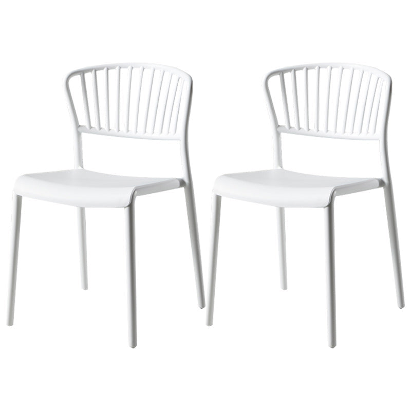 Scandinavian Plastic Dining Armless Chair Open Back Side Chairs White 2 Piece Set Clearhalo 'Dining Chairs' 'Dining Tables & Seating' 'dining_chair' 'furn' 'furn_dining_chair' 'Furniture' 'furniture_dining_chair' 'Kitchen & Dining Furniture' 4901076