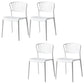 Scandinavian Plastic Dining Armless Chair Open Back Side Chairs White 4 Piece Set Clearhalo 'Dining Chairs' 'Dining Tables & Seating' 'dining_chair' 'furn' 'furn_dining_chair' 'Furniture' 'furniture_dining_chair' 'Kitchen & Dining Furniture' 4901078