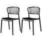 Scandinavian Plastic Dining Armless Chair Open Back Side Chairs Black 2 Piece Set Clearhalo 'Dining Chairs' 'Dining Tables & Seating' 'dining_chair' 'furn' 'furn_dining_chair' 'Furniture' 'furniture_dining_chair' 'Kitchen & Dining Furniture' 4901079
